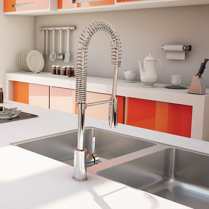 LLAVE DE COCINA GOURMET CROMO HELVEX 1A
