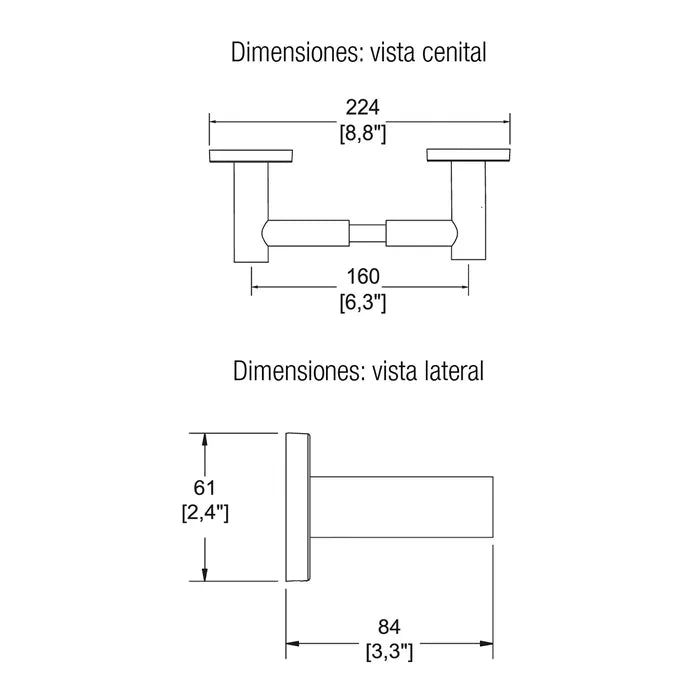 PORTAPAPEL CLASICA II CON TUBO ANTIRROBO
