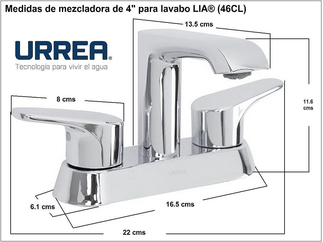 MEZCLADORA DE 4" PARA LAVABO LIA (46CL)