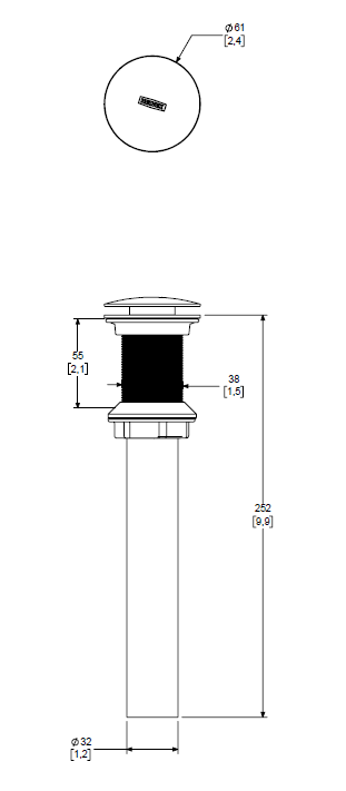 CONTRA PARA DESAGÜE ÉBANO TH-065-EB SIN
