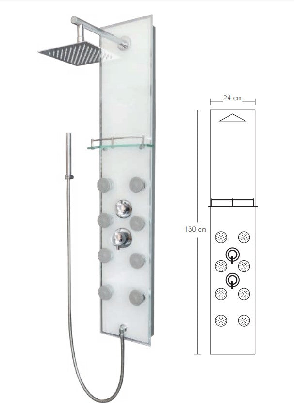 PANEL DE HIDROMASAJE CRISTAL TEMPLADO CO