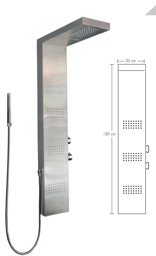 PANEL DE HIDROMASAJE 1 PIEZA ACERO INOXI